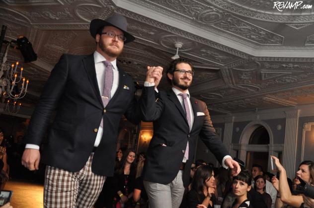 Derringer Friday's Luke Smith and Scott Permar walk the runway at last night's 'fashion:district' show.
